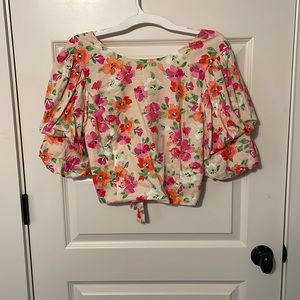 Floral cisscross crop top
